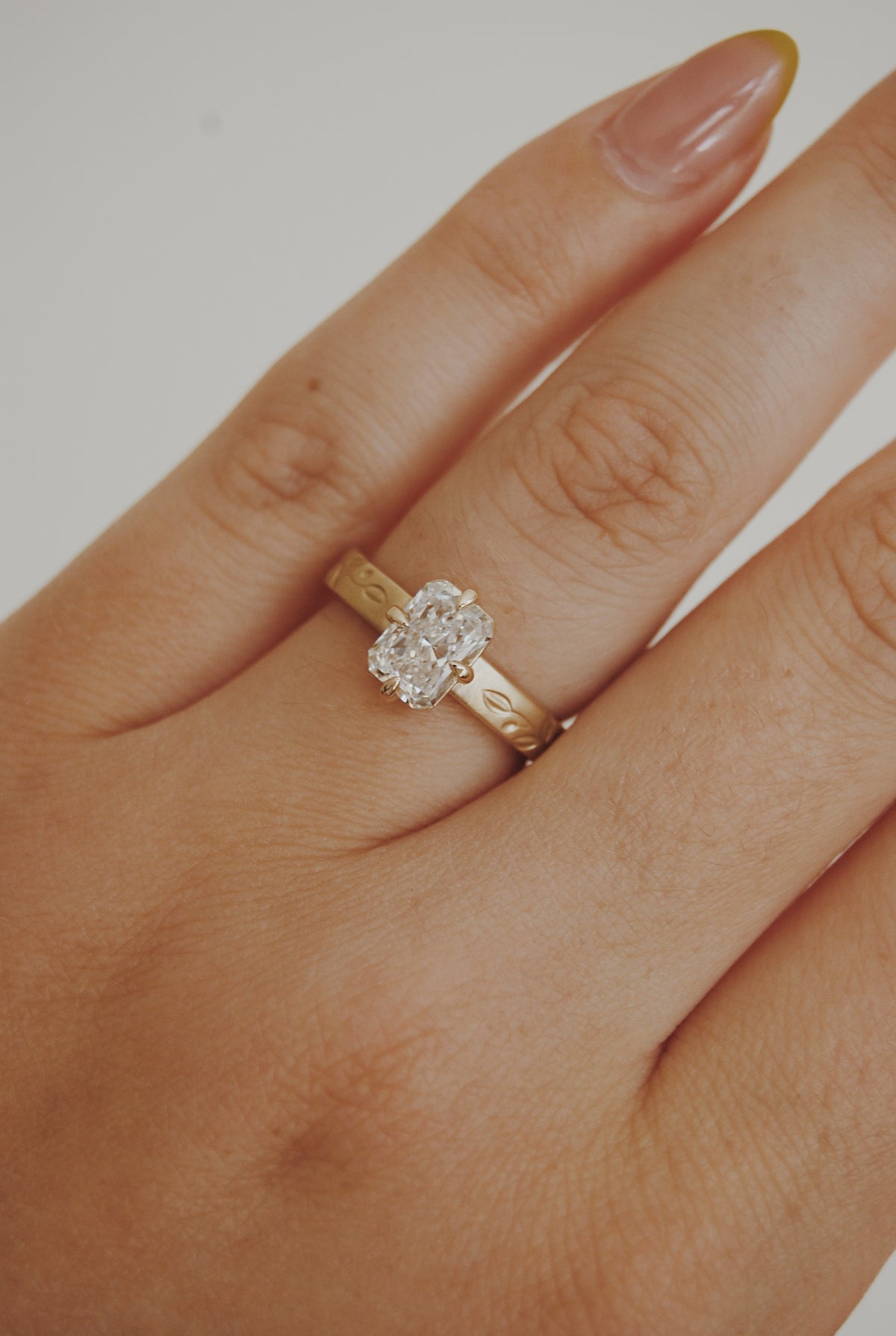 Olive Radiant-Cut Engagement Ring