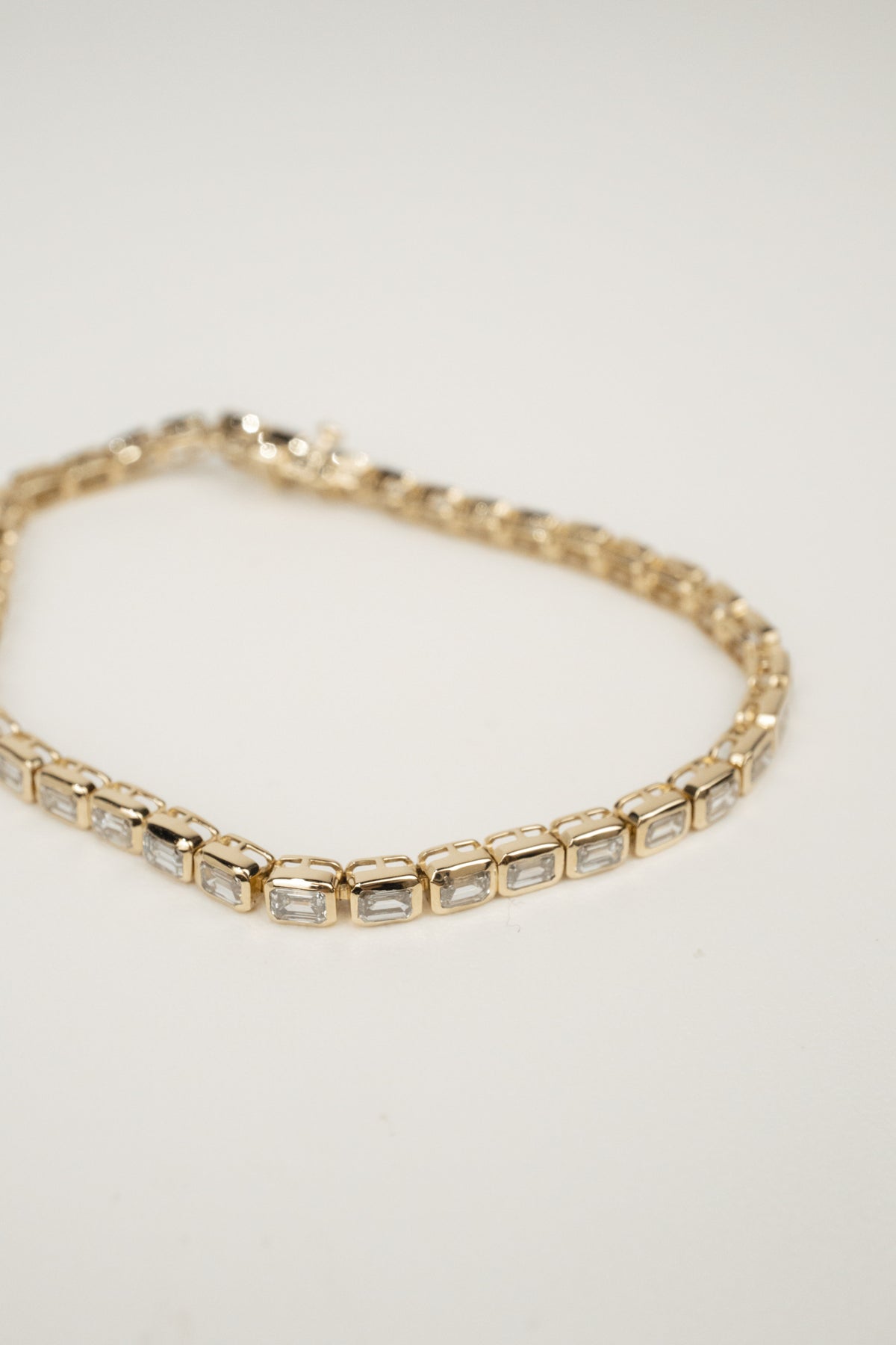 Monti Tennis Bracelet- Bezeled Emerald-Cut Lab Diamonds 5.9cts