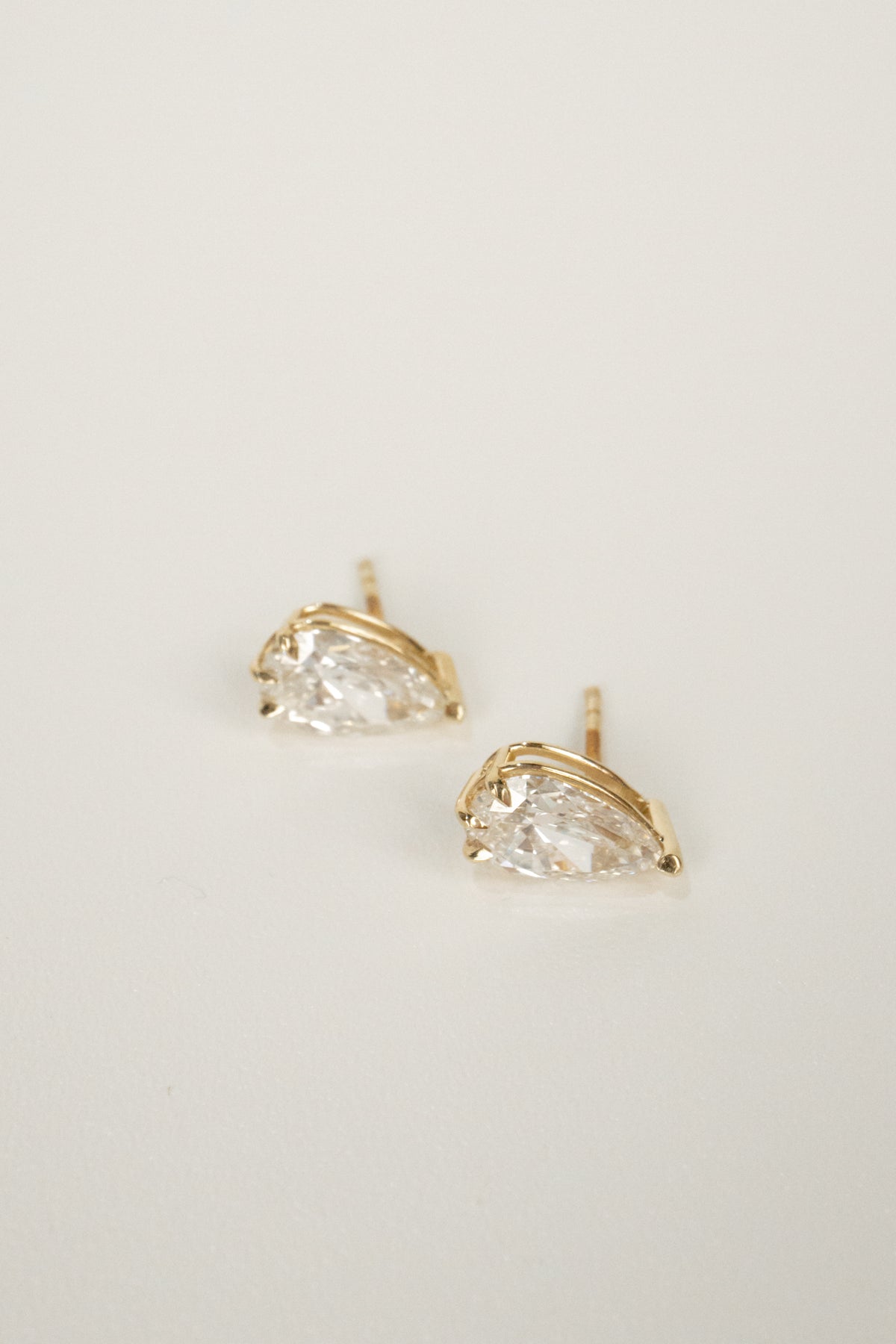 14k Adelaide Diamond Earrings- 3.5ctw Pear