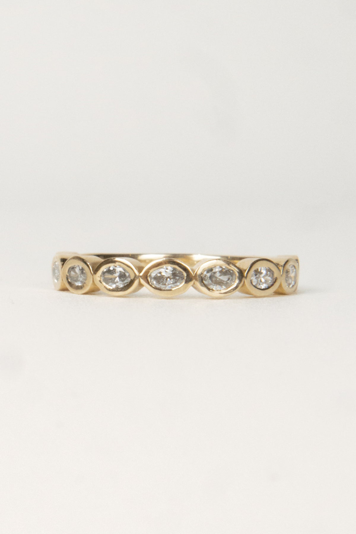 Naomi Oval Bezel Wedding Band