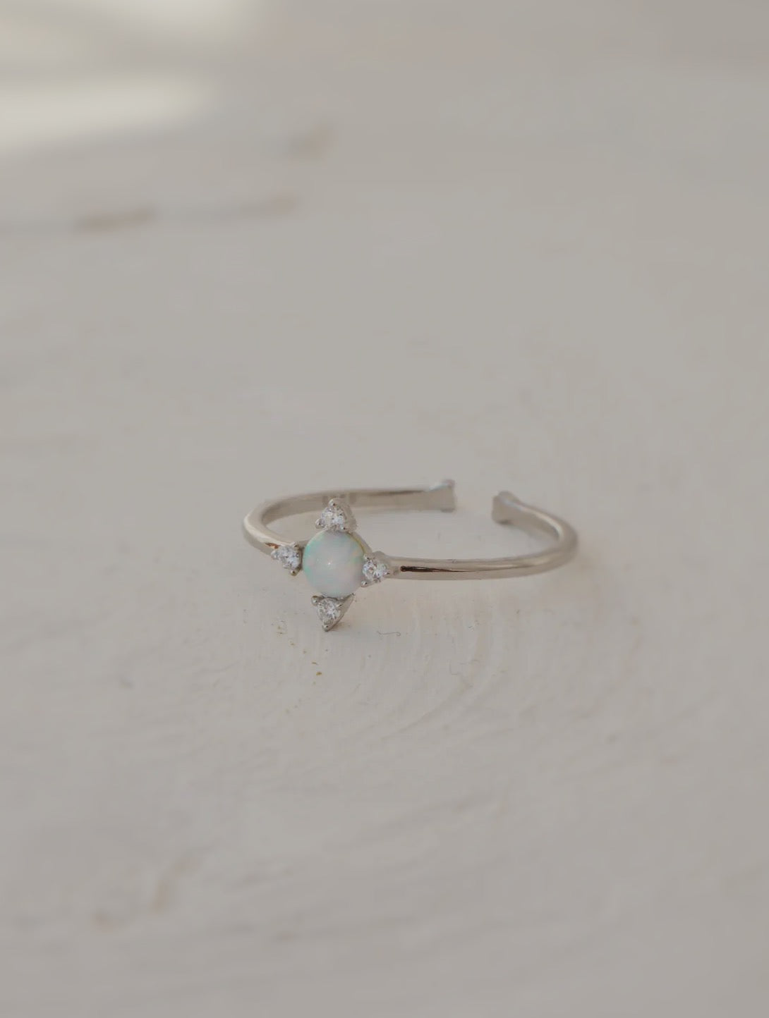 Opal Star Adjustable Ring