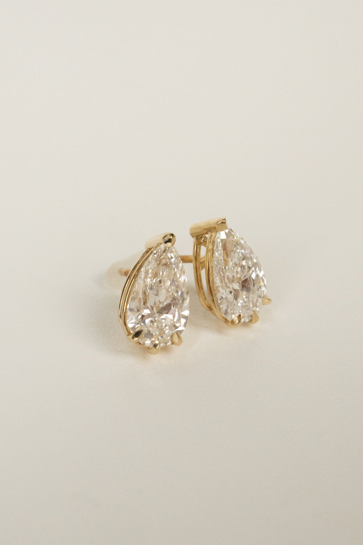 14k Adelaide Diamond Earrings- 3.5ctw Pear