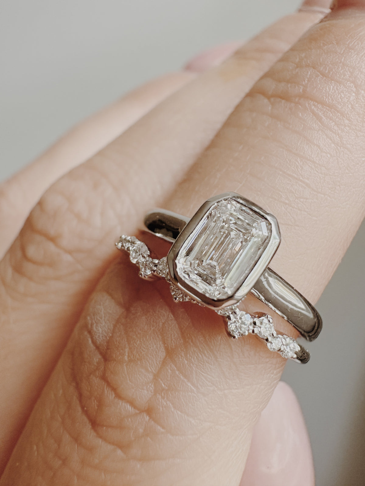Maverick Emerald-Cut Bezel Engagement Ring - 0.70 CT