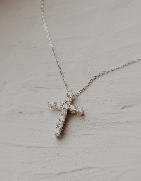 1 Carat Lab-Diamond Cross Necklace