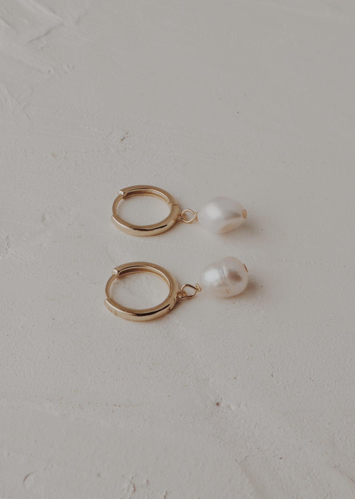 Baroque Pearl Hoop Earrings — Vermeil