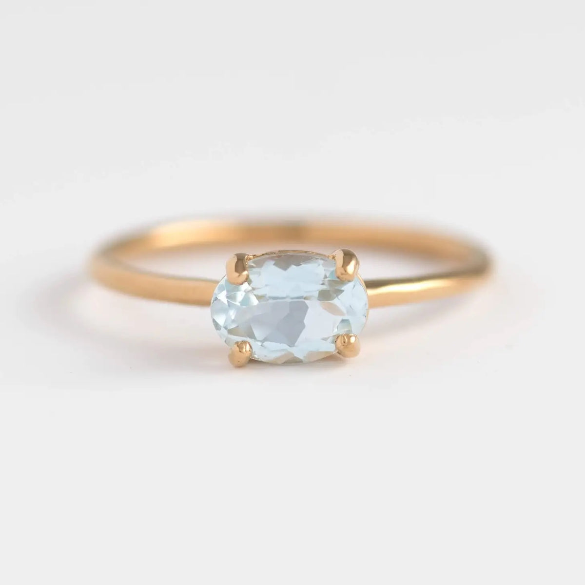 Blue Topaz Oval Gold Filled Ring