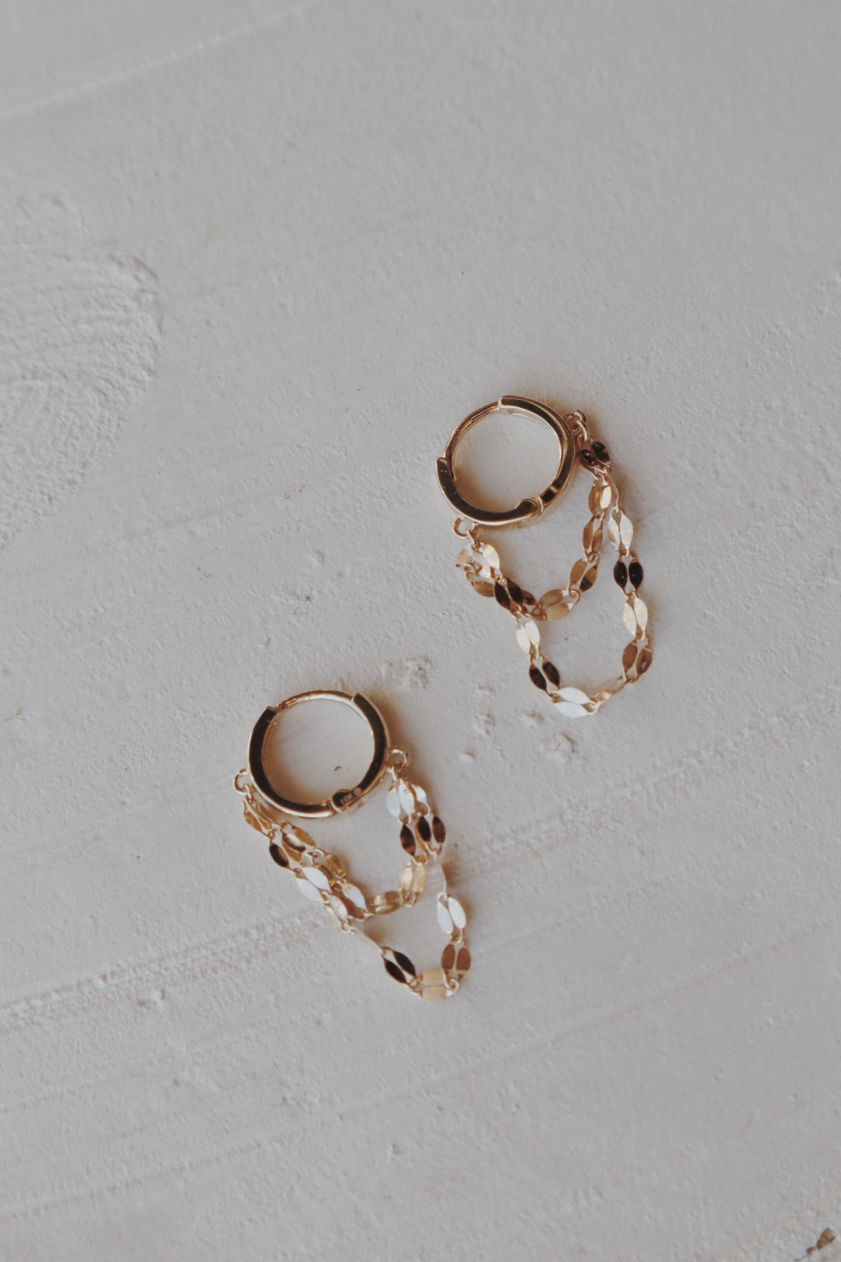 10k Solid Gold Double Chain Huggies