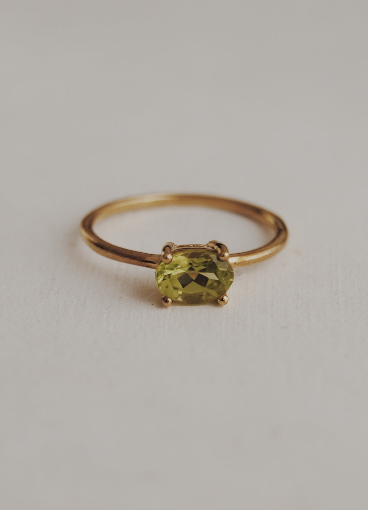 Peridot Oval Gold Filled Ring