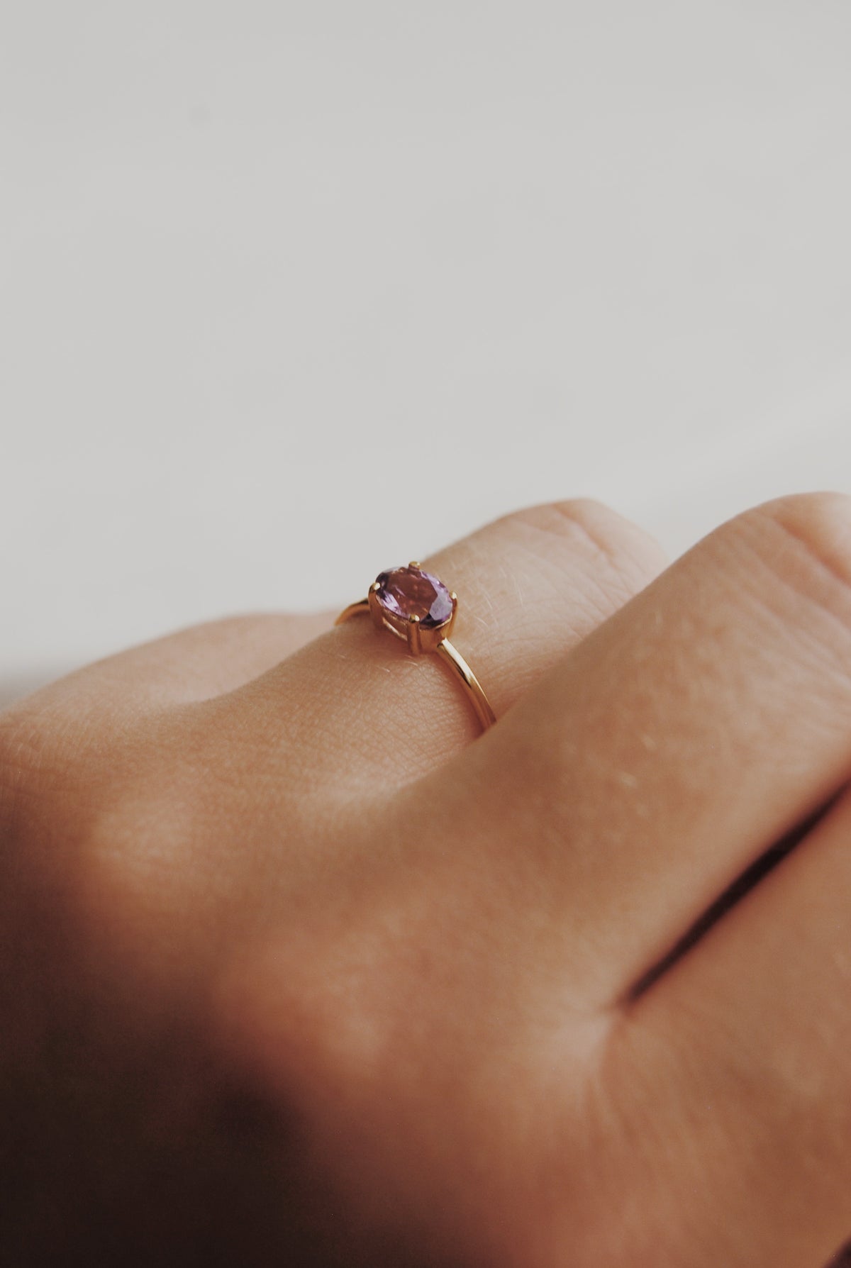 Amethyst Oval Gold Filled Ring