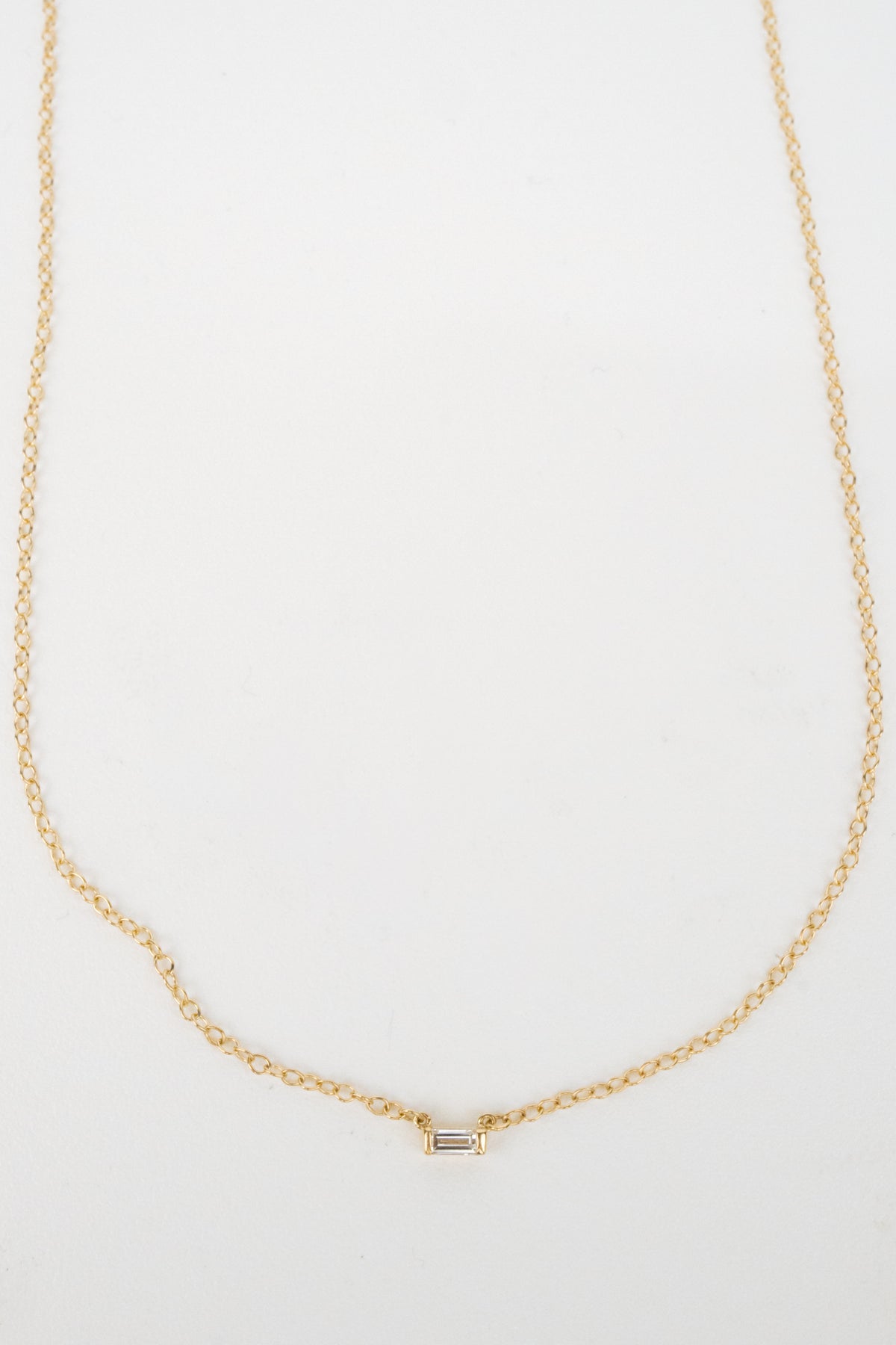 10K Maclaine Diamond Baguette Necklace