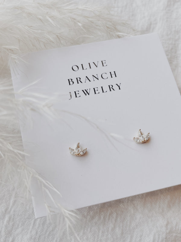 Marquise Fleurette Stud Earrings