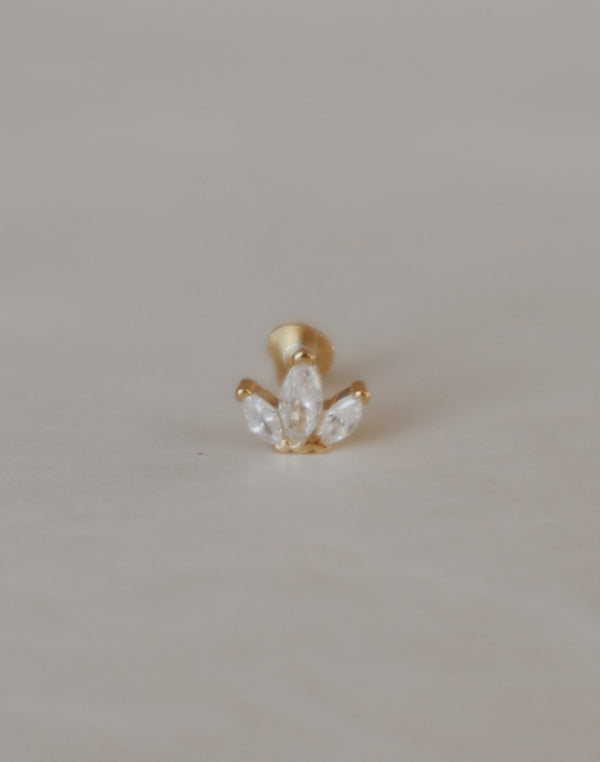 Marquise Lotus Cartilage Stud