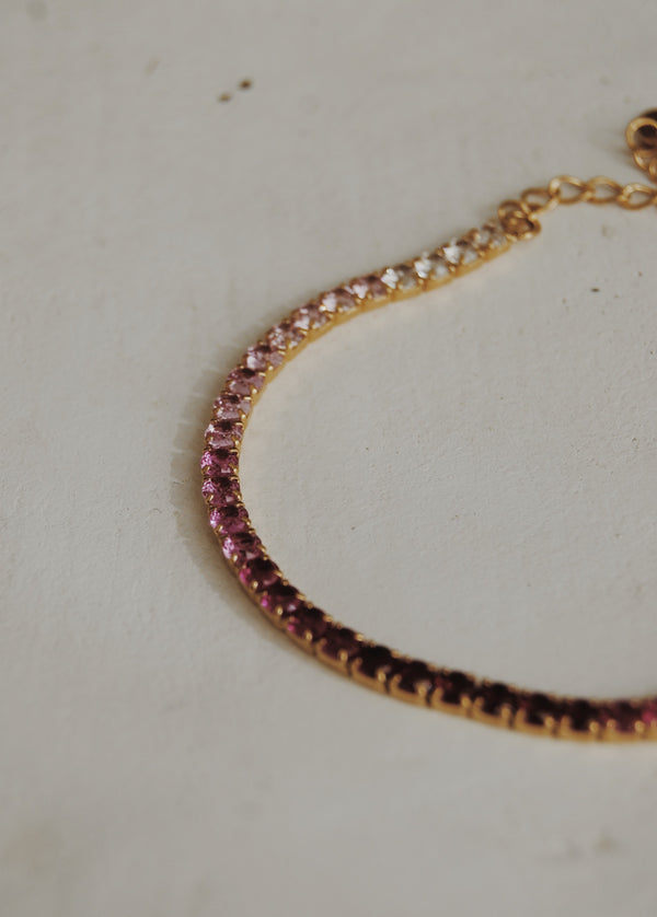 Vermeil Pink Ombrè Tennis Bracelet