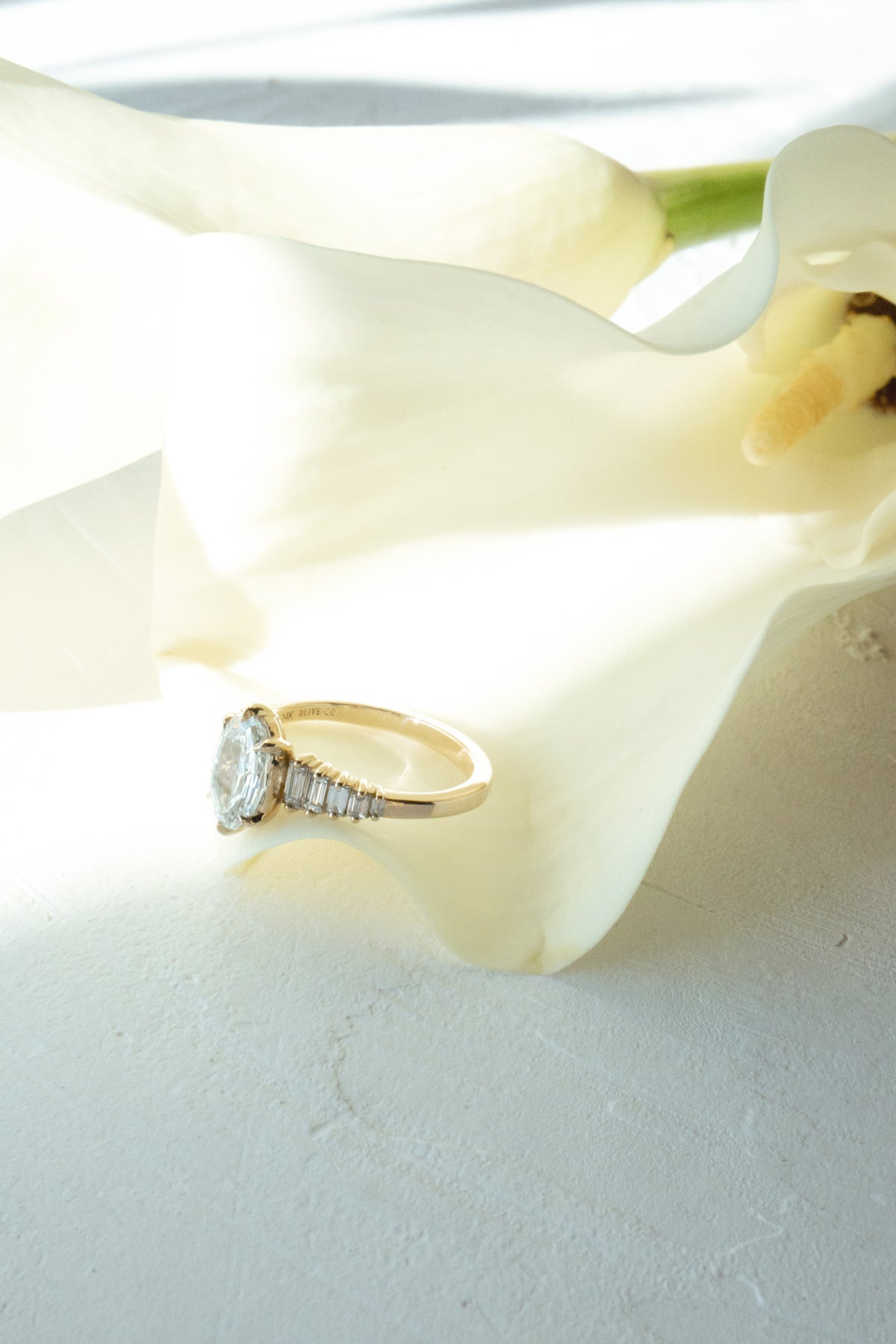 Monroe Step Cut Oval Engagement Ring