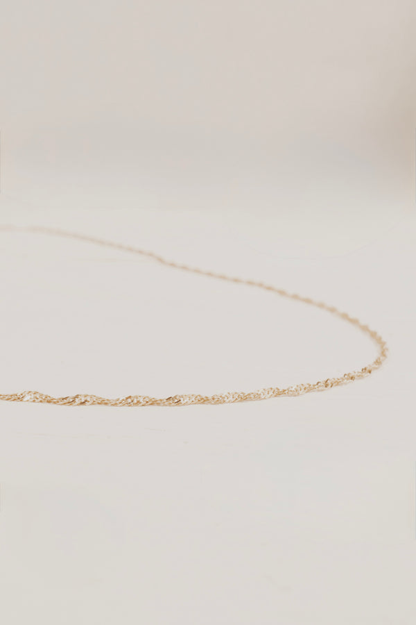 10k Singapore Glowing Chain Necklace