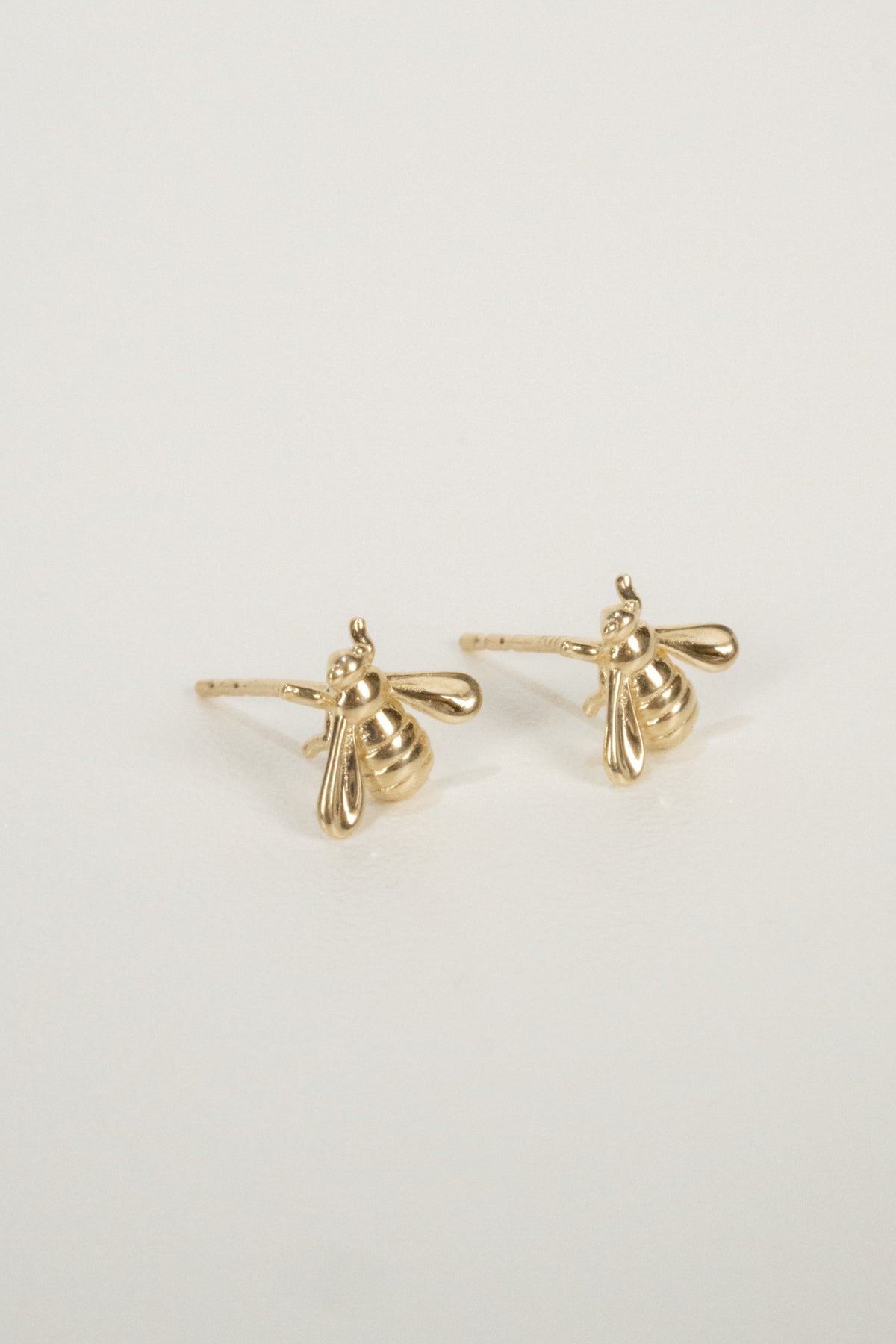 10k Gold Honey Bee Stud Earrings