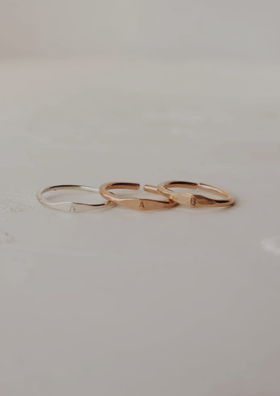 Monogram Letter Ring- Gold Filled