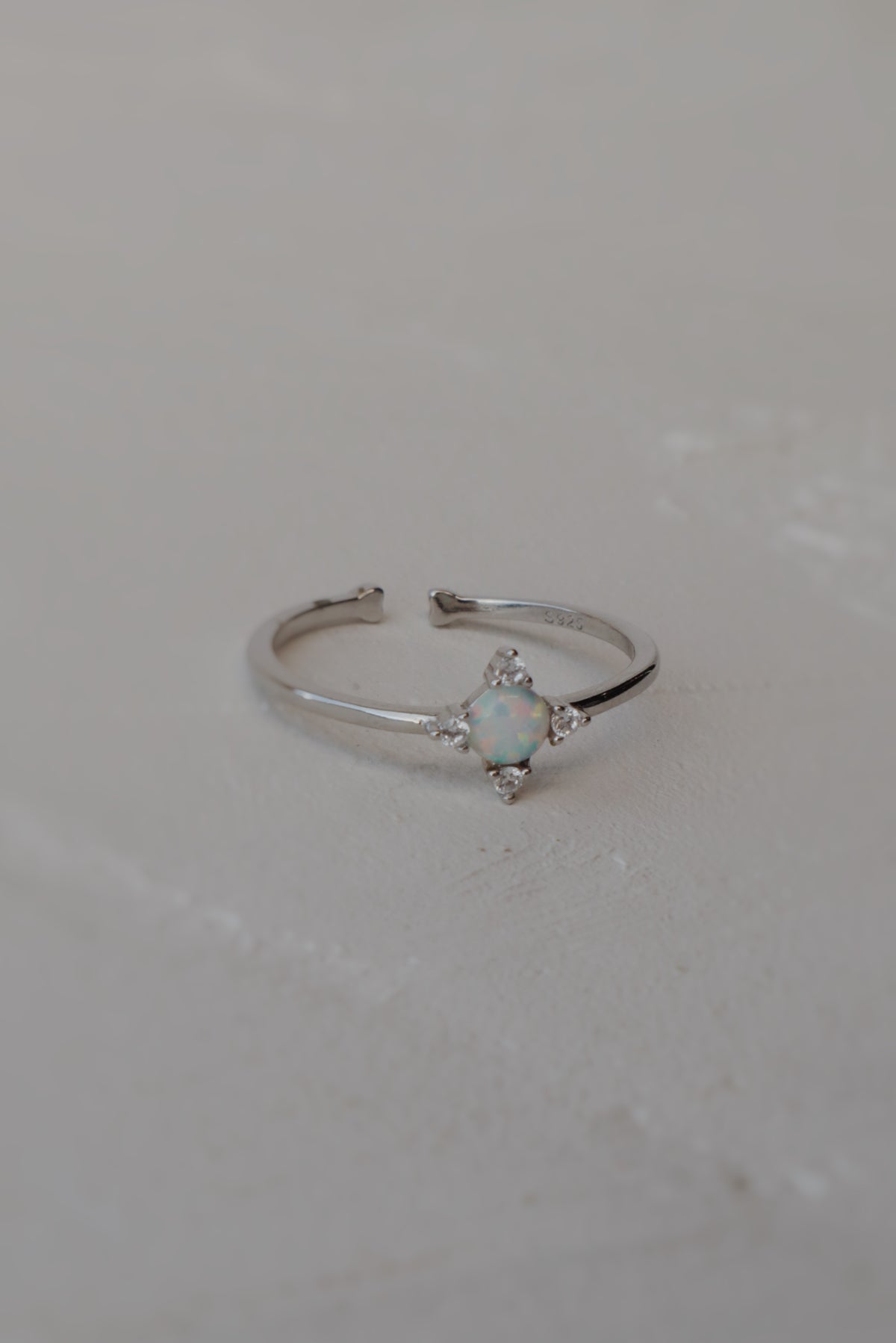 Opal Star Adjustable Ring