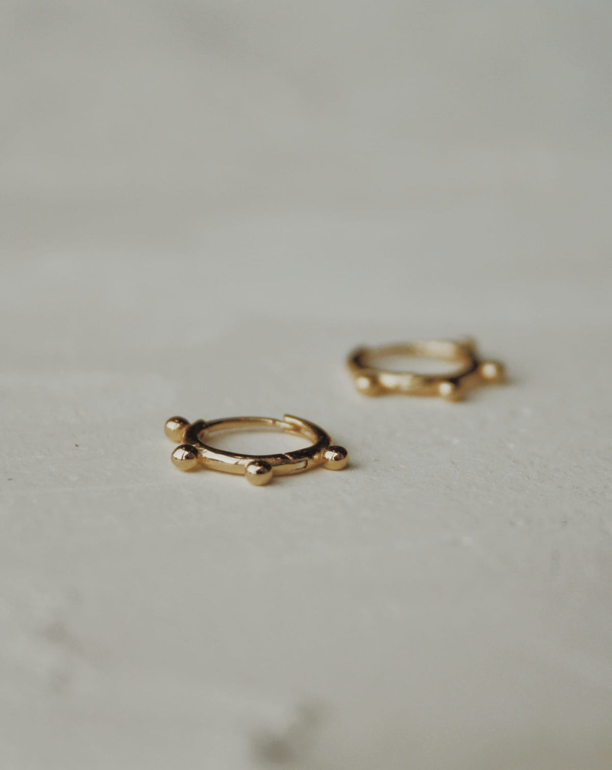 Dotted Huggie Hoops