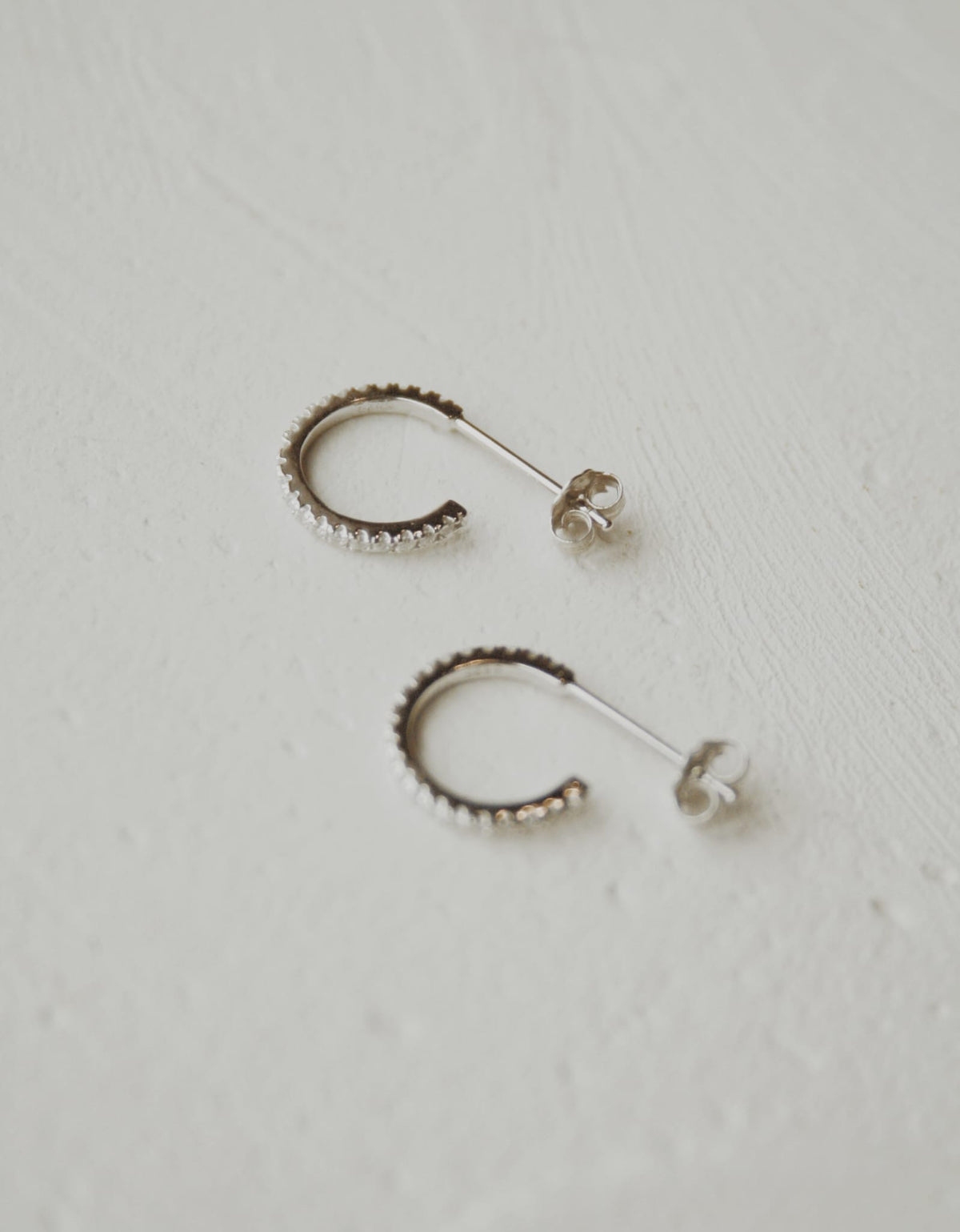 Wren Pavé Half Hoop Stud Earrings