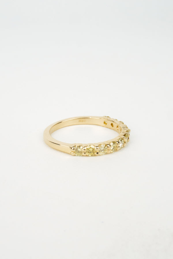 Margot Wedding Band- Yellow Diamonds