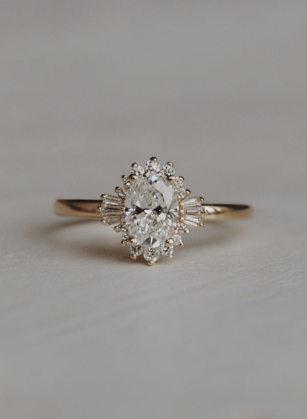 Oakley Oval Halo Engagement Ring