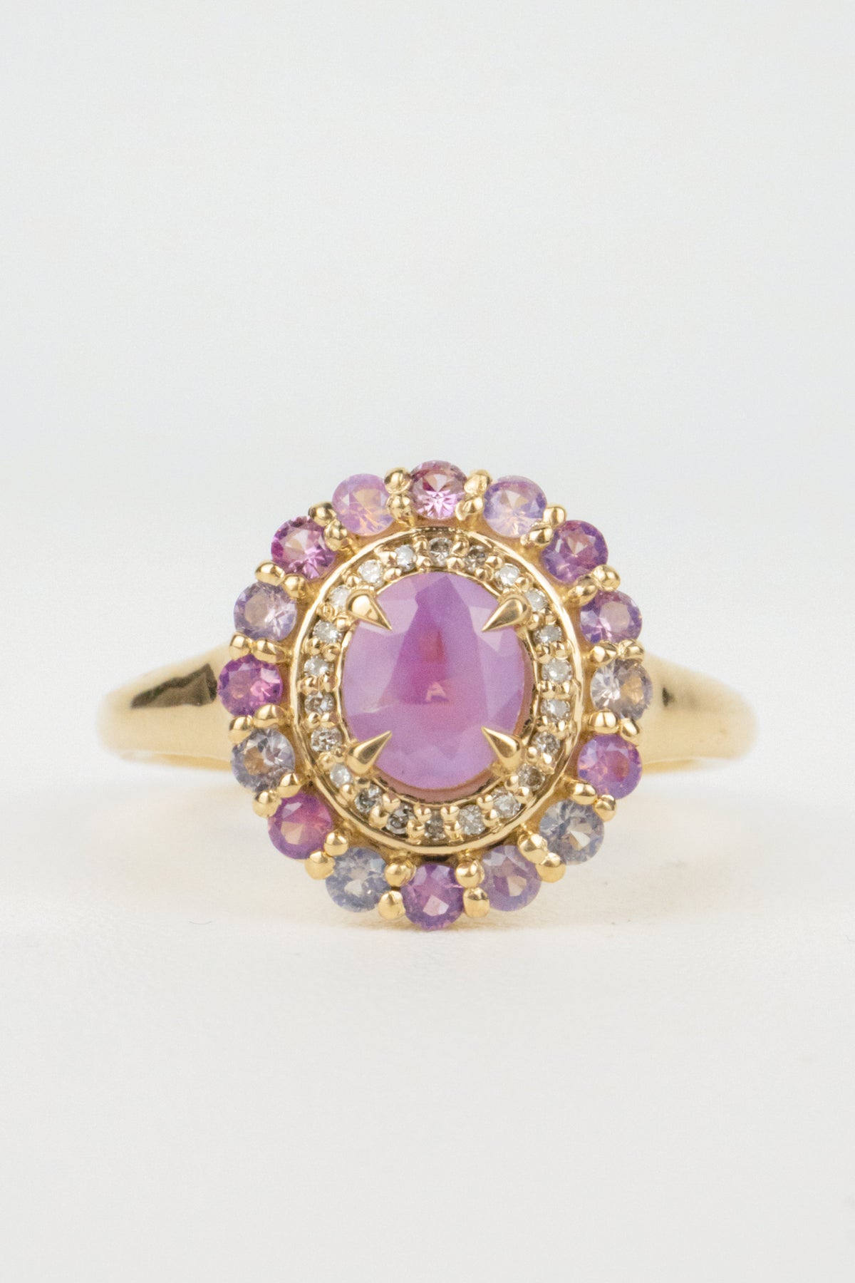 Nadine Engagement Ring- 1.35 ctw Natural Pink Sapphires
