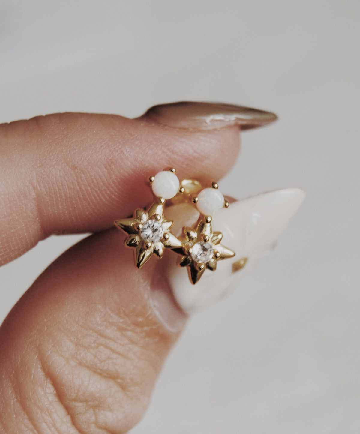 Opal Star Stud Earrings