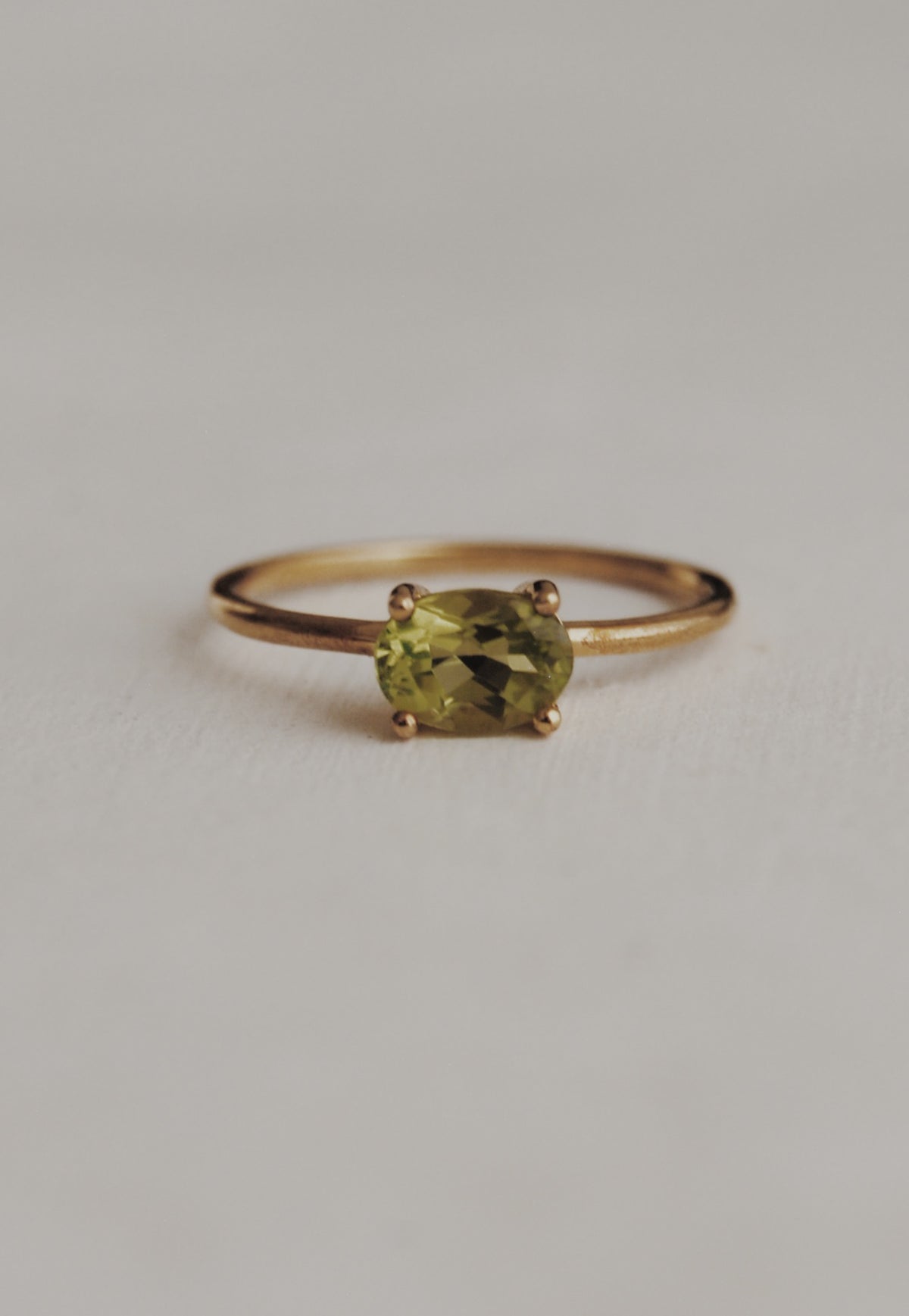 Peridot Oval Gold Filled Ring