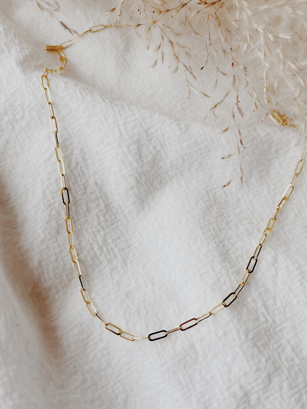 10K Gold Paperclip Necklace