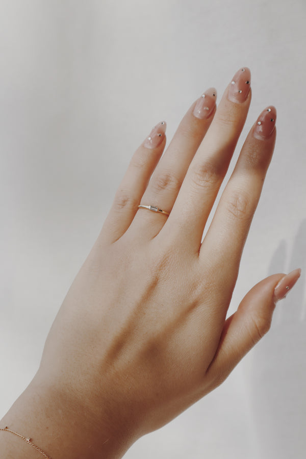 10k Baguette Stacking Ring - Lab Diamond