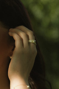 Bevan Engagement Ring- 1ct Emerald Champagne/Brown Diamond