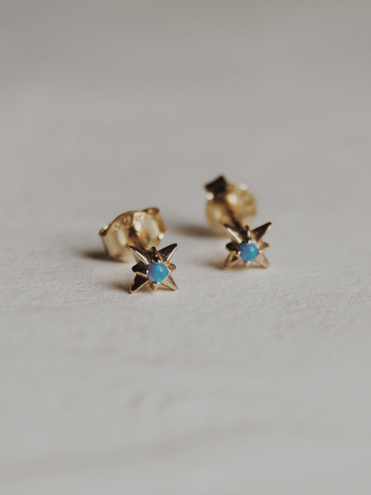 Blue Opal Vermeil Star Studs