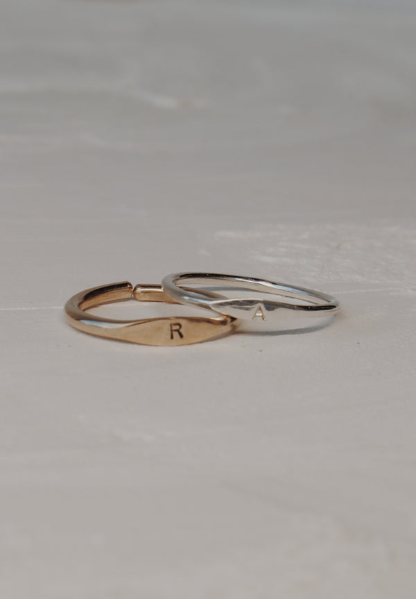 Monogram Letter Ring- Gold Filled