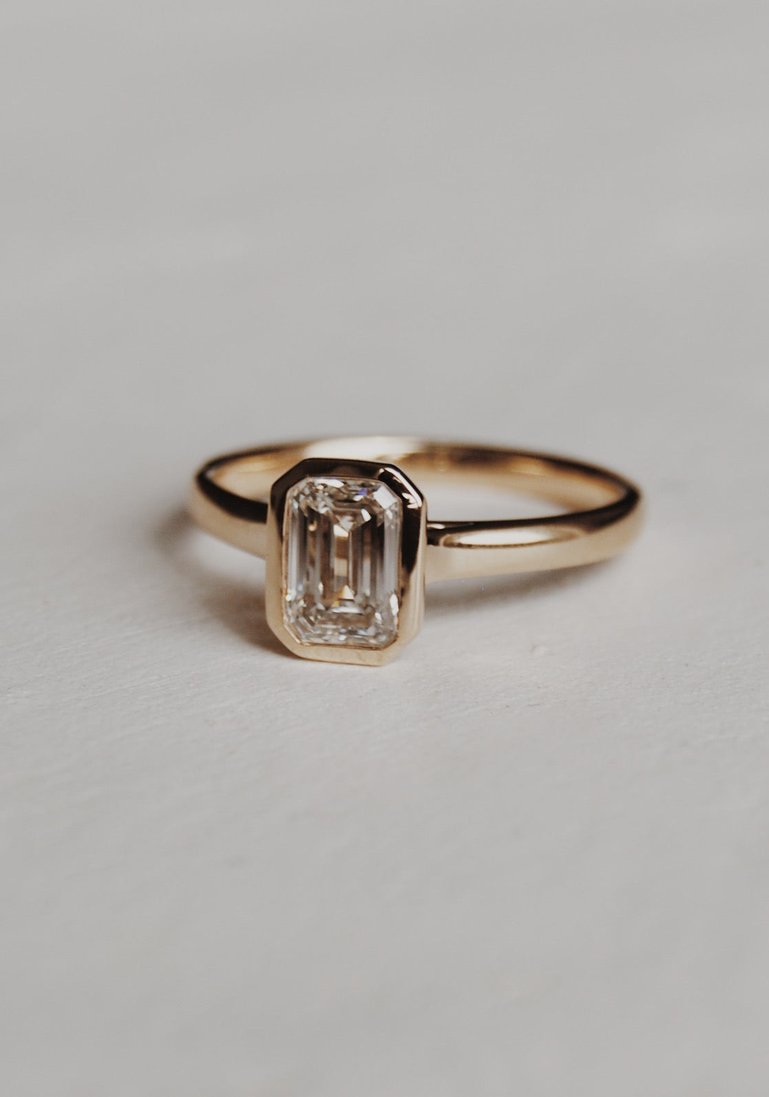 Maverick Emerald-Cut Bezel Engagement Ring