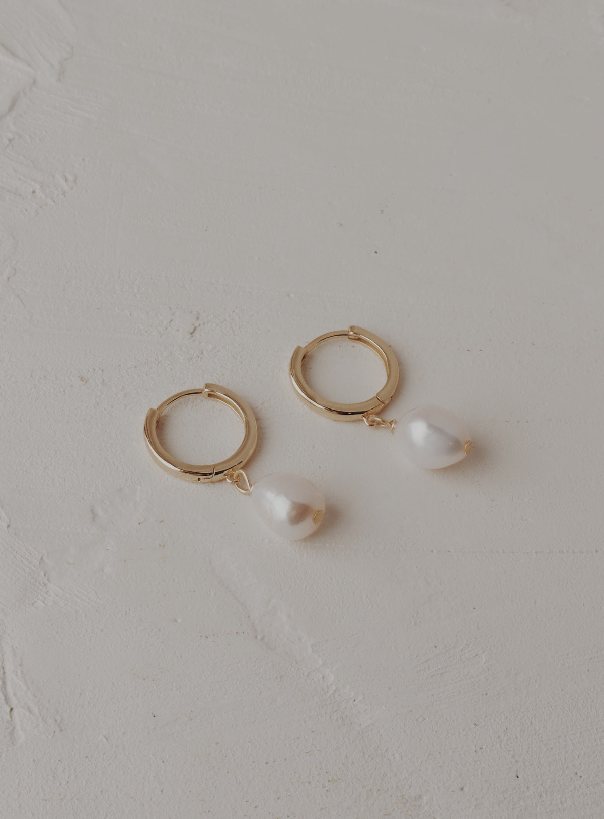 Baroque Pearl Hoop Earrings — Vermeil
