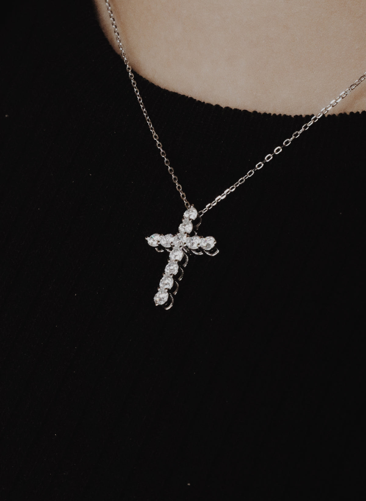1 Carat Lab-Diamond Cross Necklace
