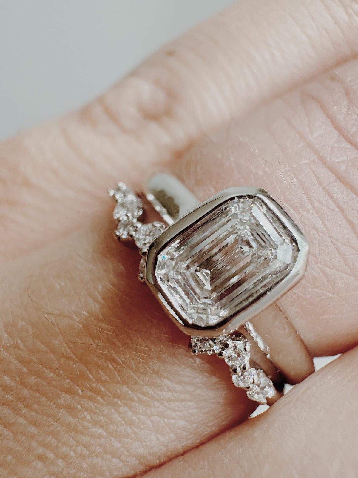 Maverick Emerald-Cut Bezel Engagement Ring - 0.70 CT