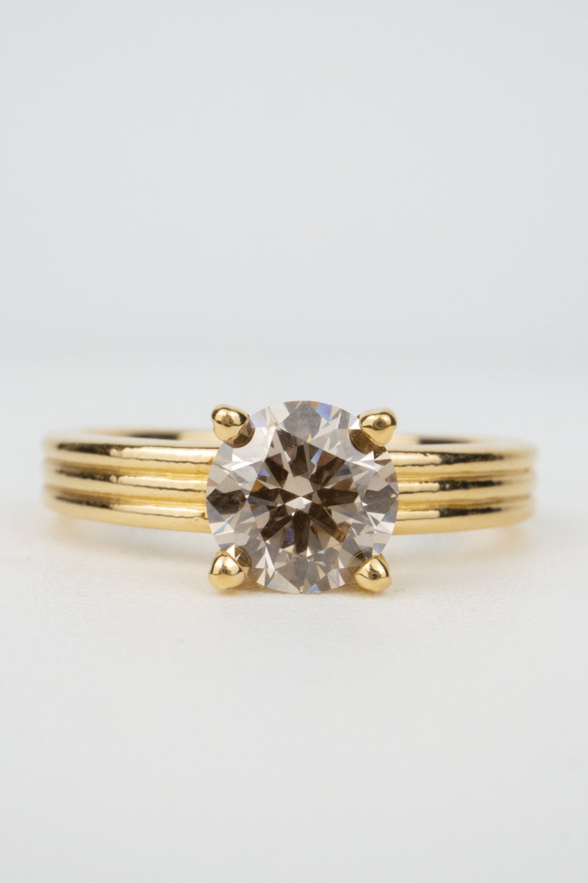 Scottie Engagement Ring- 1ct Round Champagne Diamond