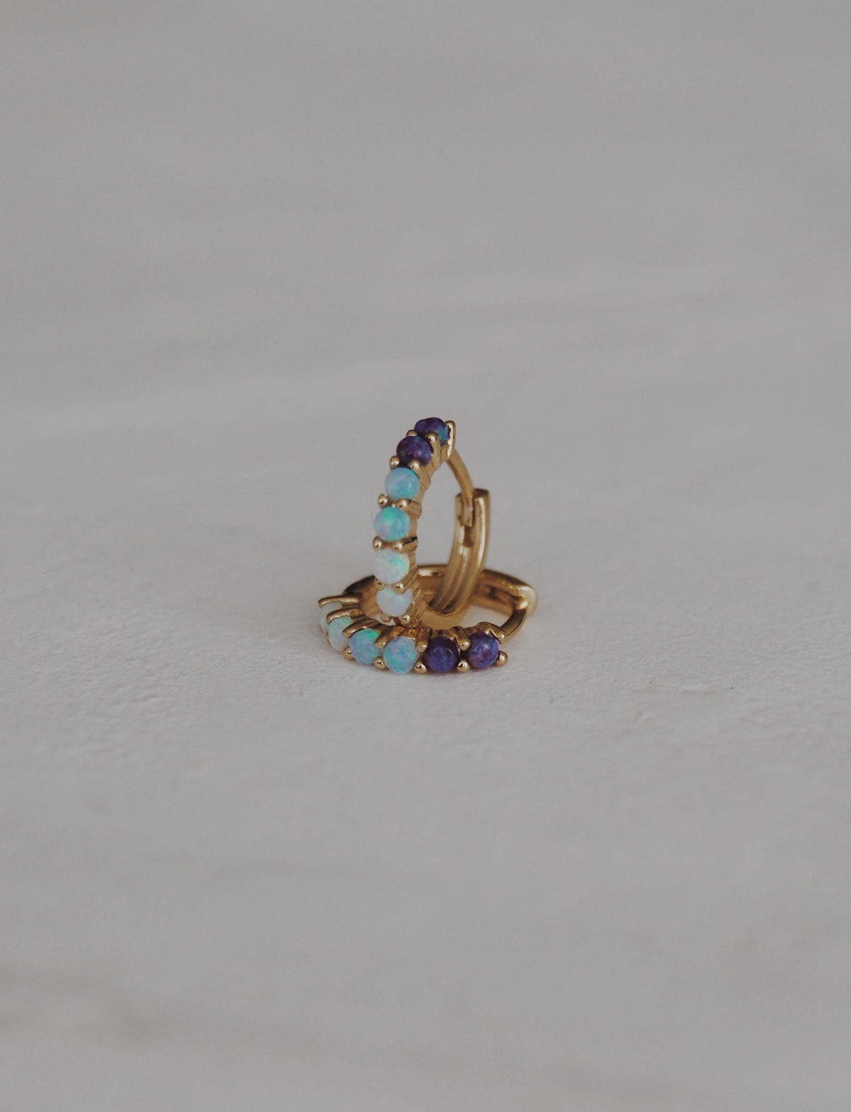 Ombré Opal Huggie Hoops - Vermeil