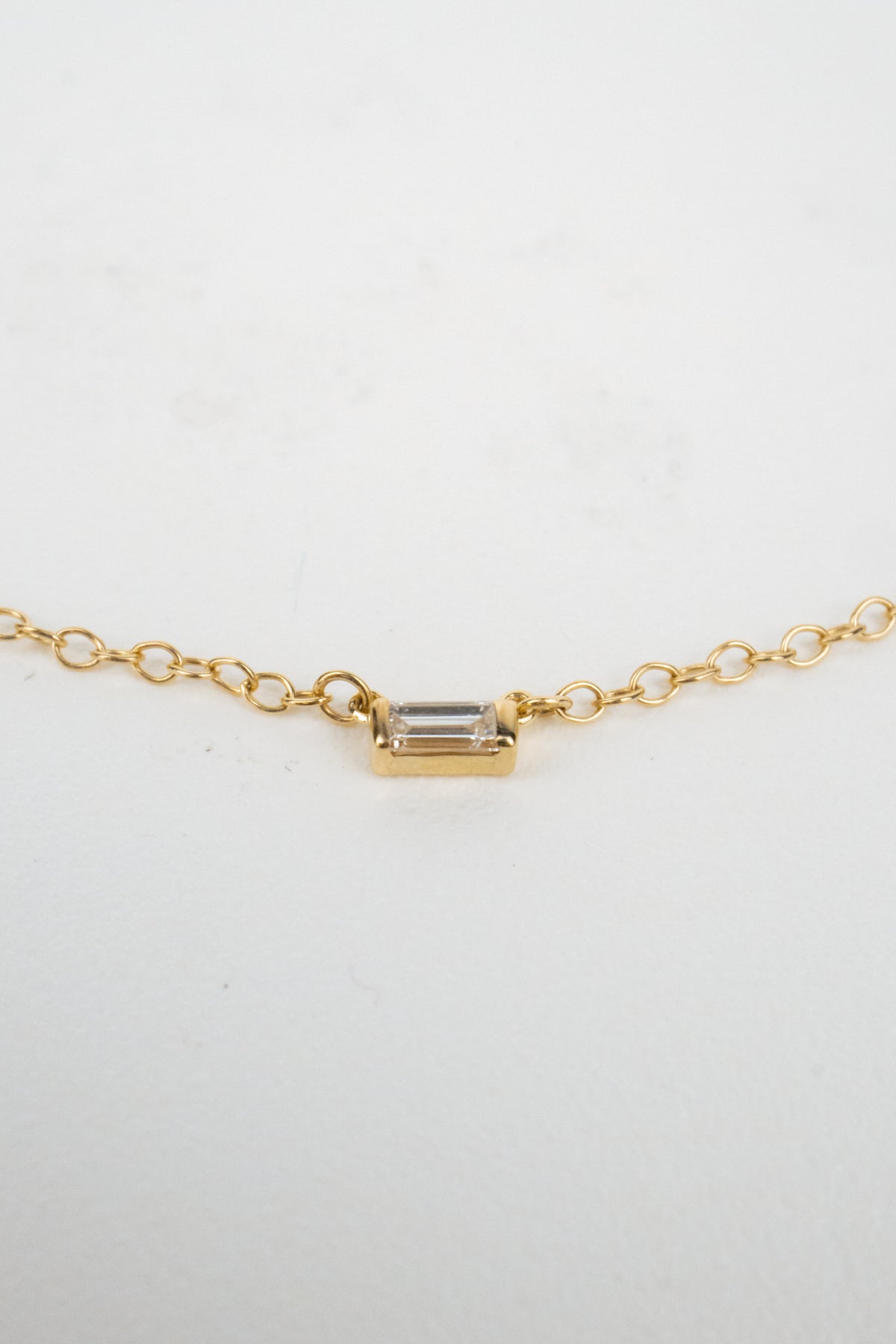 10K Maclaine Diamond Baguette Necklace