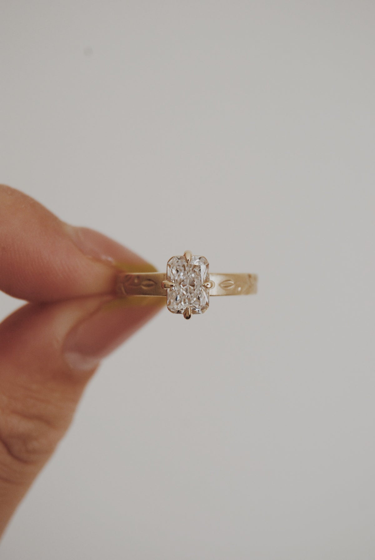 Olive Radiant-Cut Engagement Ring