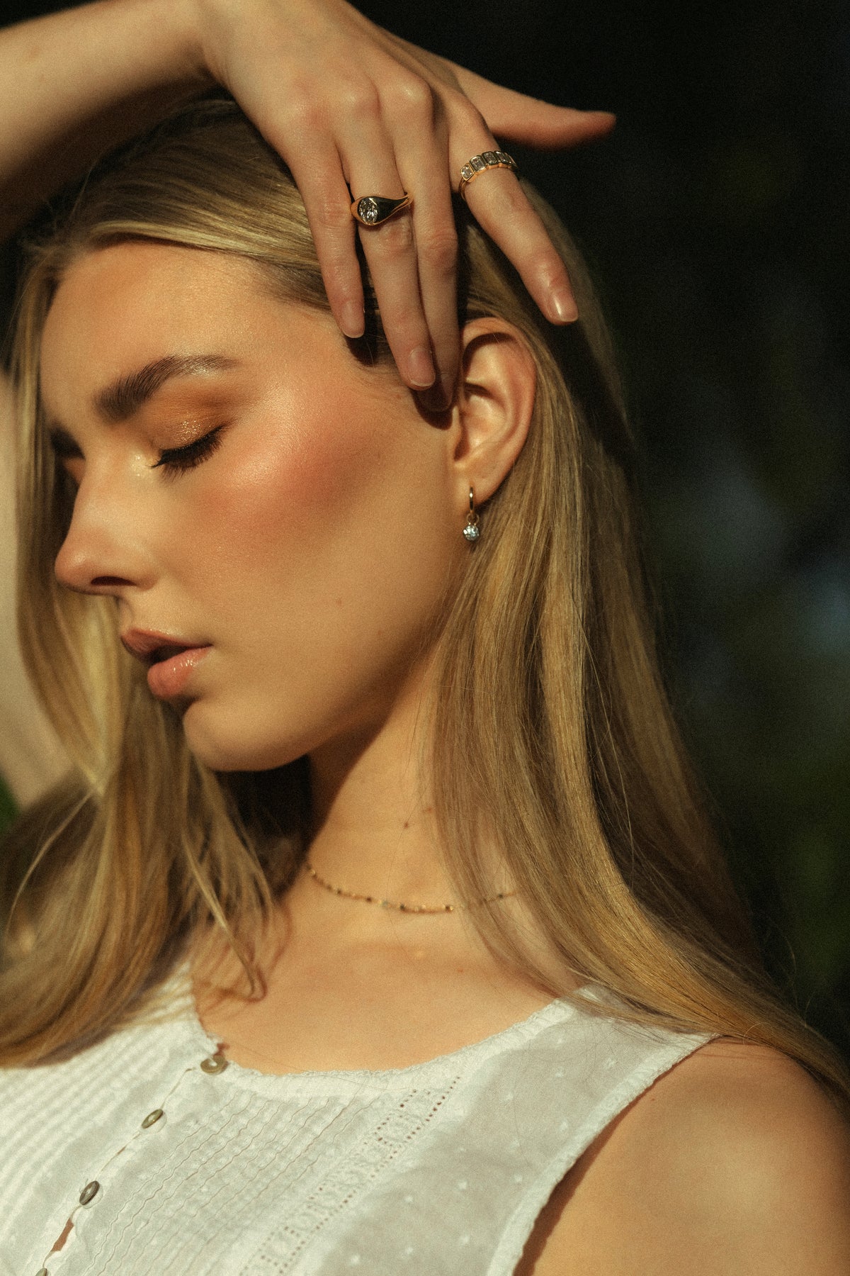 14K Logan Diamond Dangle Hoops