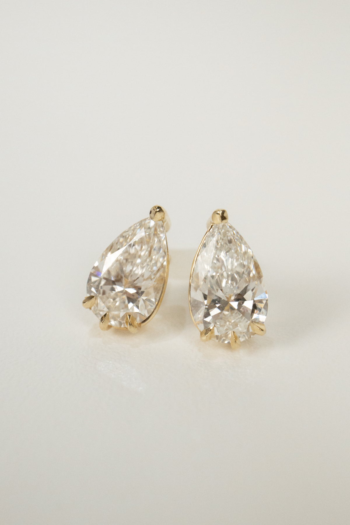 14k Adelaide Diamond Earrings- 3.5ctw Pear