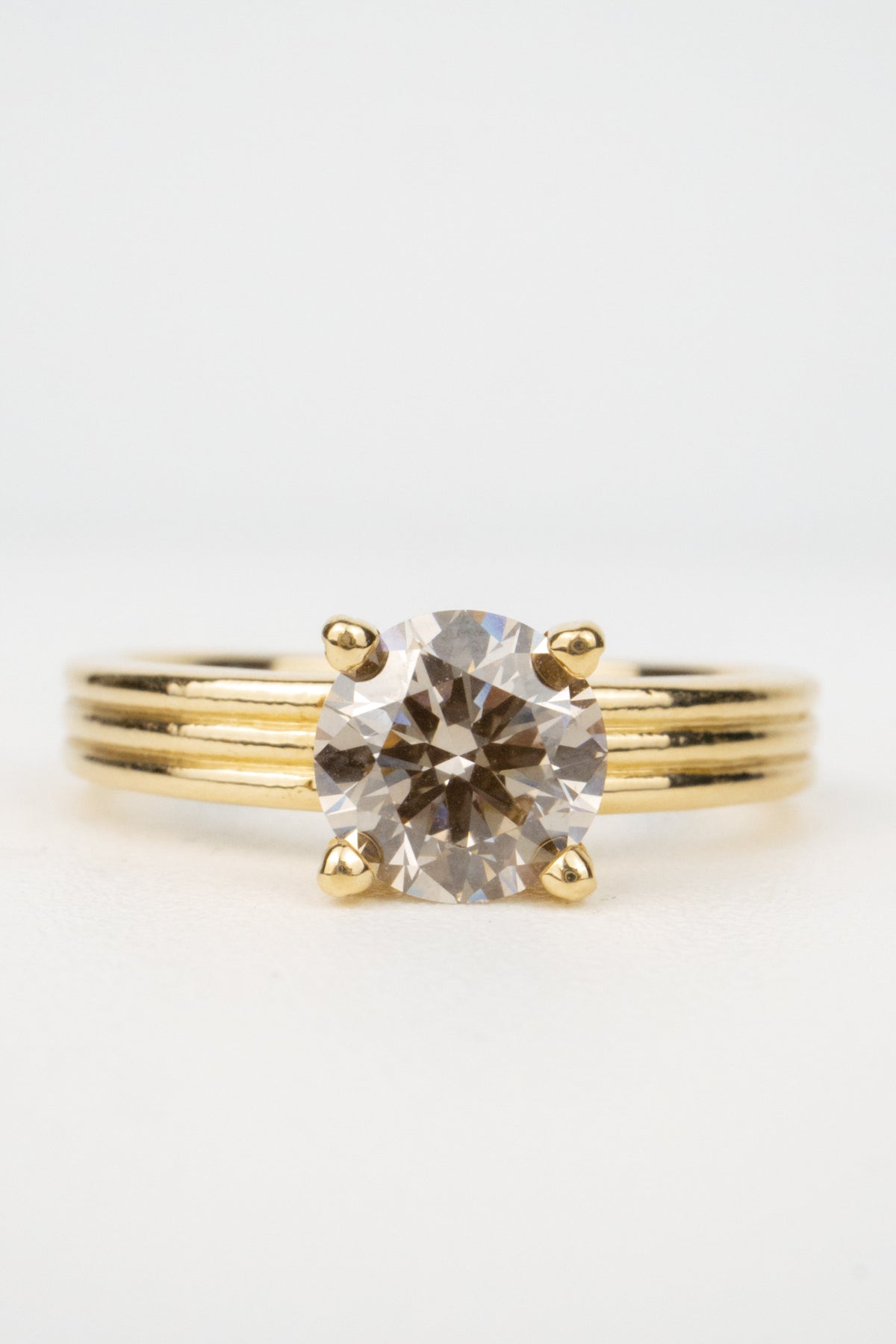 Scottie Engagement Ring- 1ct Round Champagne Diamond