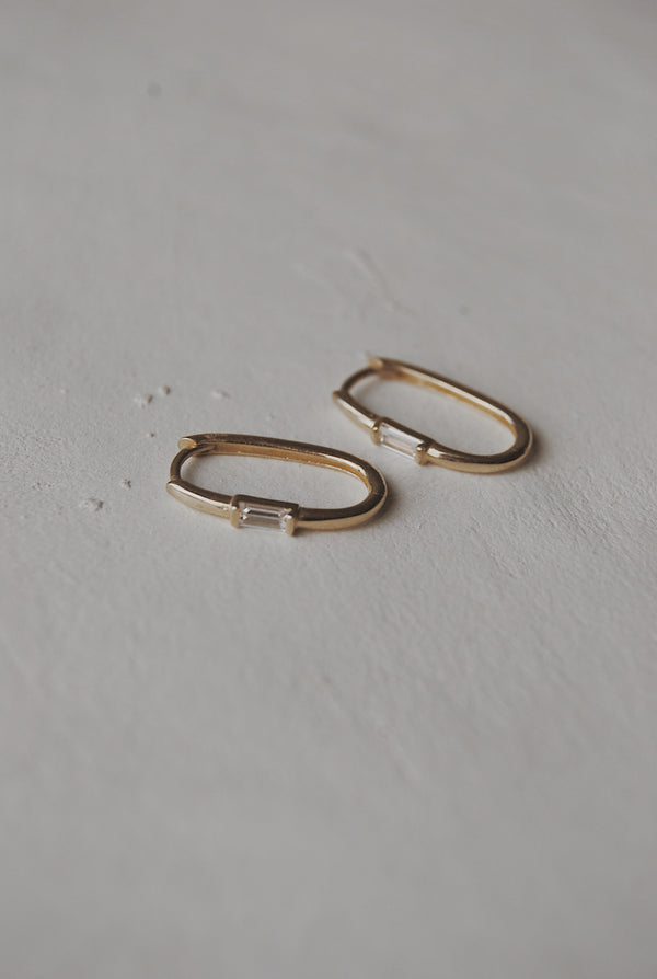 10k Baguette Hoop Earrings