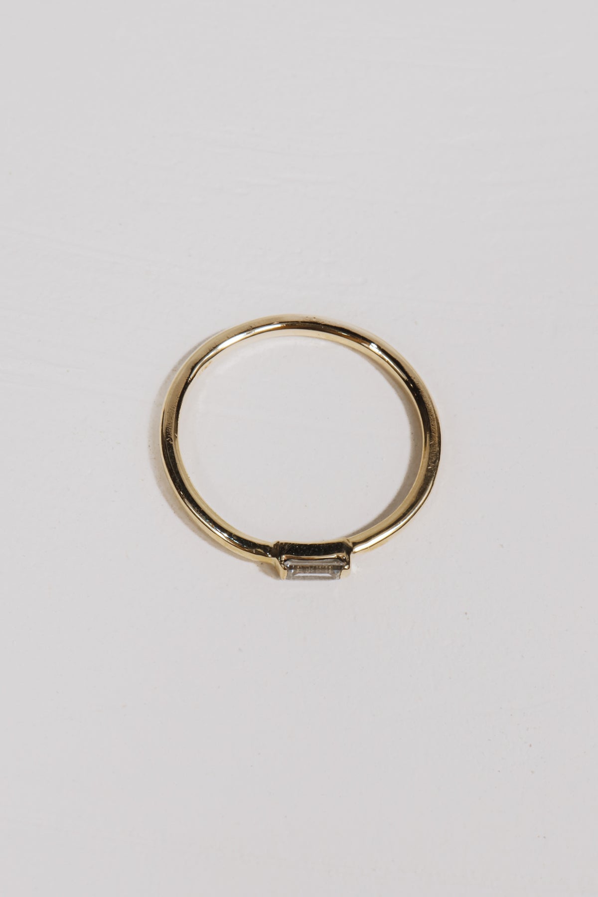 10K Baguette Stacking Ring - Lab Diamond