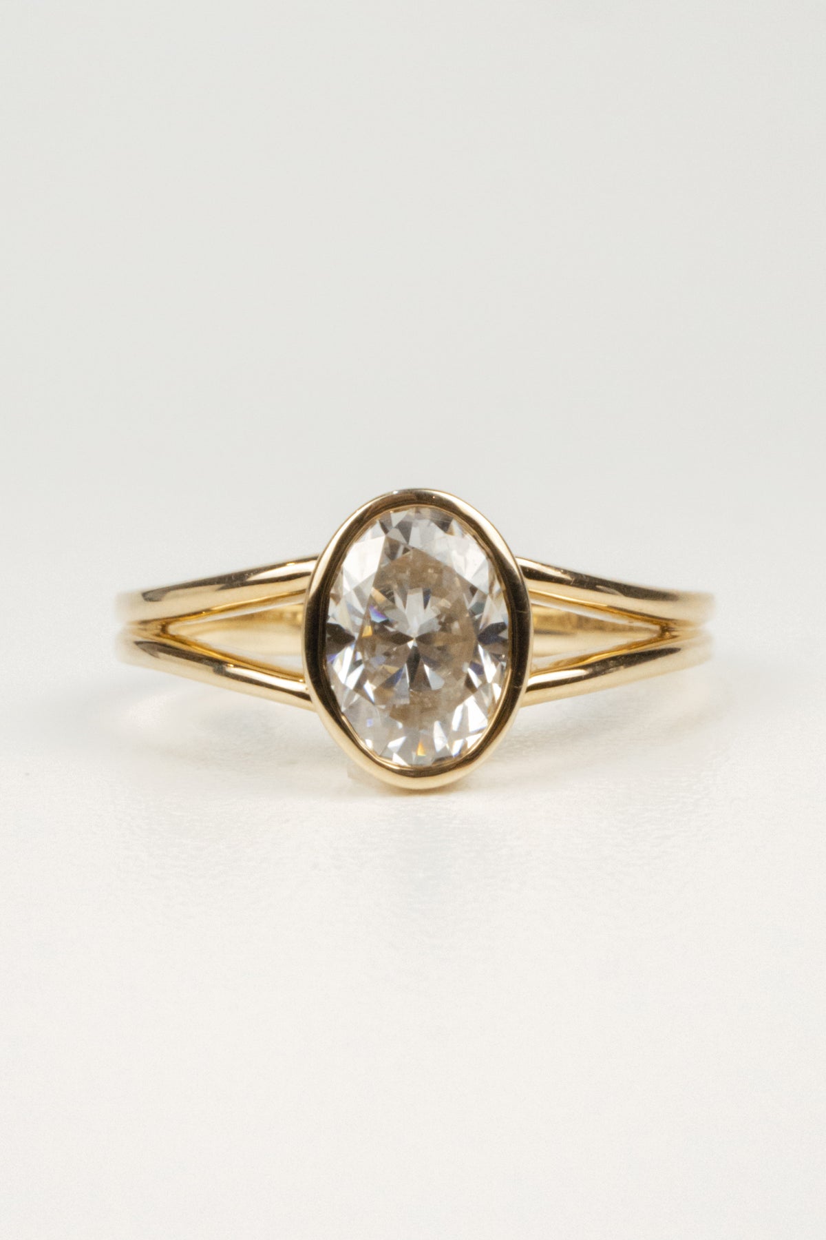Mabel Bezel Split Shank Engagement Ring