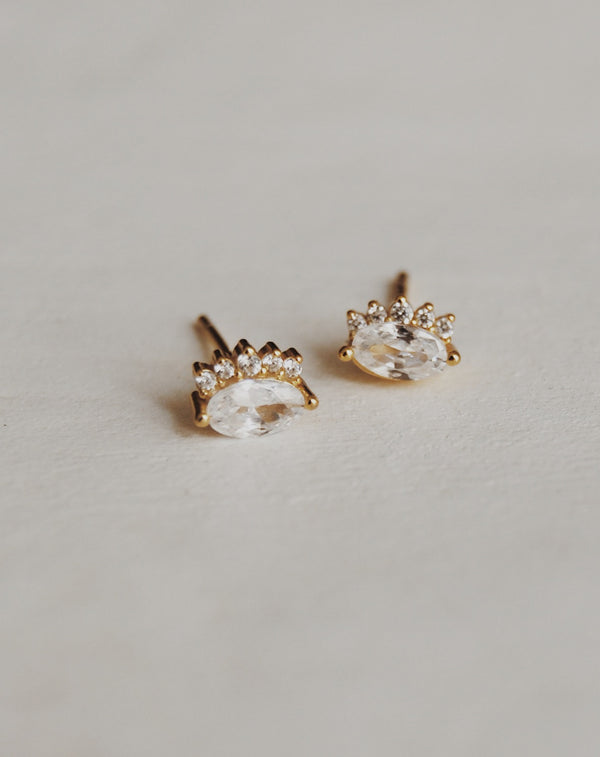 Oval Dianna Stud Earrings