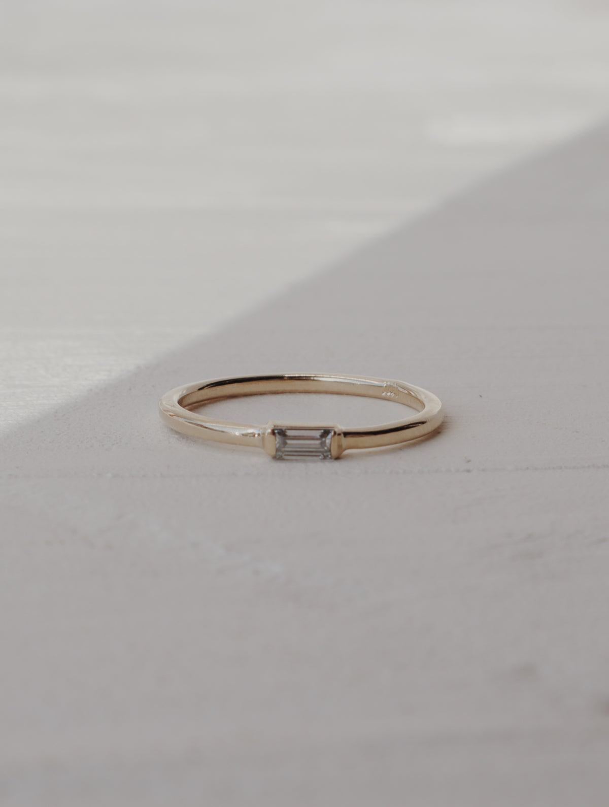 10k Baguette Stacking Ring - Lab Diamond